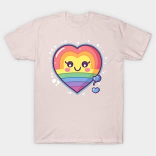 Pride Rainbow Kawaii Heart T-Shirt